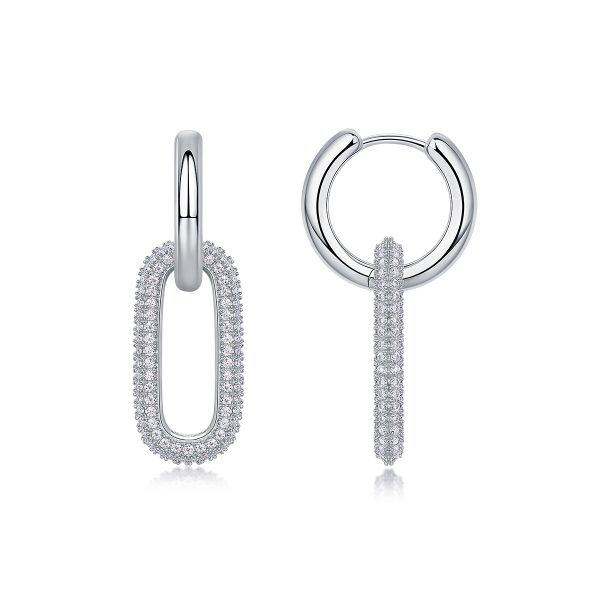 Connect Collection Diamond Pave Link Earrings