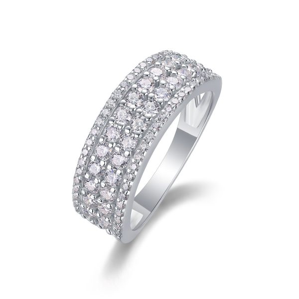 Diamond Multi-Row Band in Sterling Silver