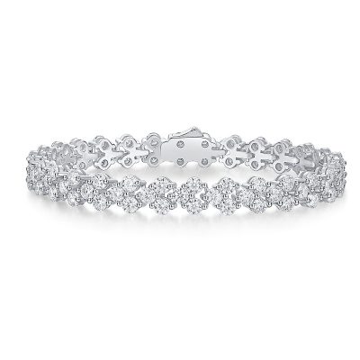Rose Cut Diamond Floral Cluster bracelet